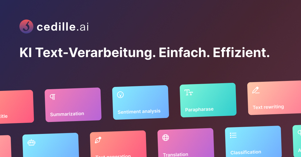 cedille.ai Die NLPPlattform zur Generierung und Verarbeitung von Texten